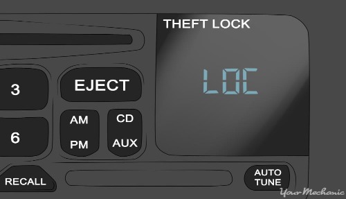 Anti-theft lock on a digital car stereo