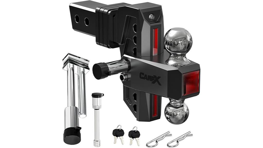 adjustable hitch for towing