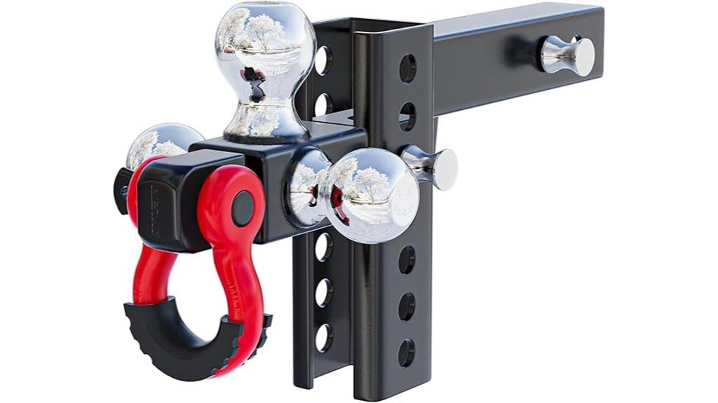 adjustable tri ball hitch mount