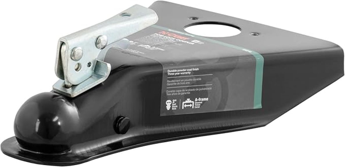 black a frame trailer coupler