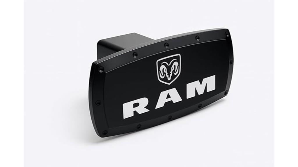 black aluminum hitch cover