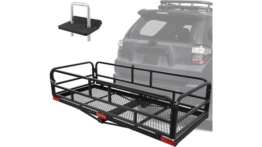 folding hitch cargo rack
