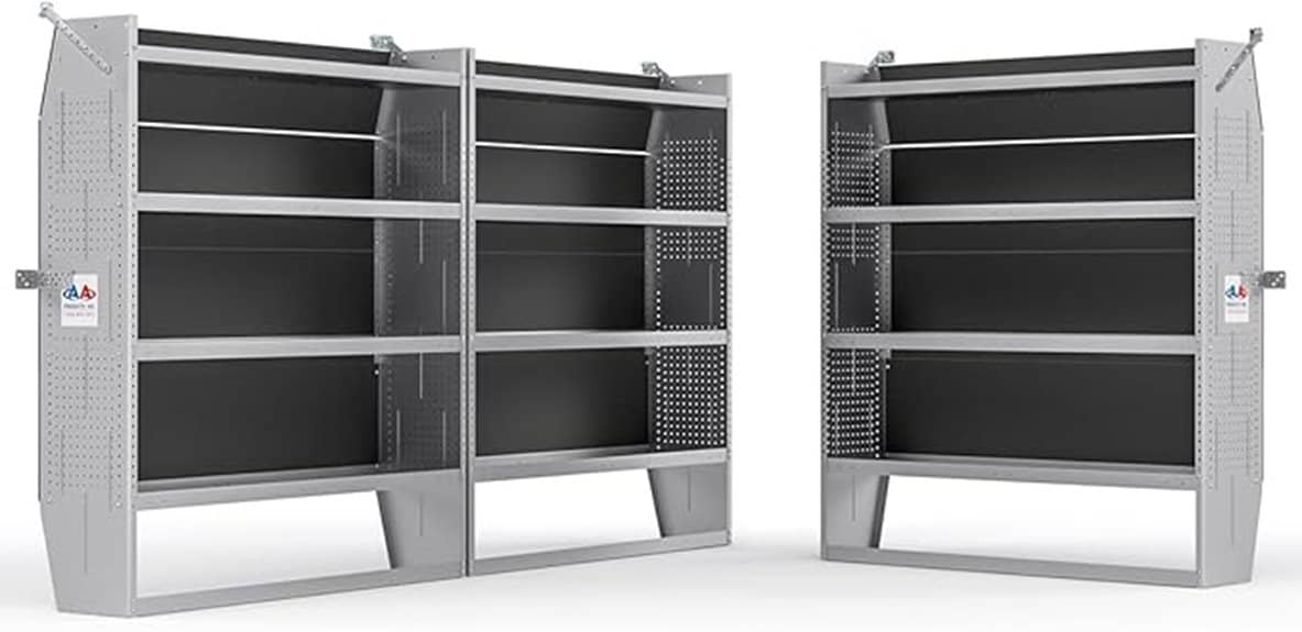 steel van shelving set